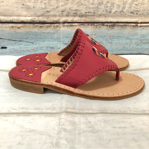 Jack Rogers Women Kennedy Thong Toe Sandal Magenta Size 7 - Picture 2 of 13